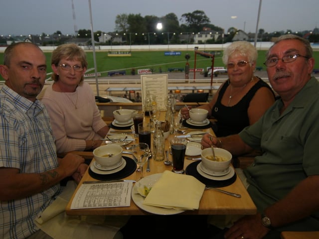 Derry and Donegal people enjoying a night at the Lifford races in June 2005.