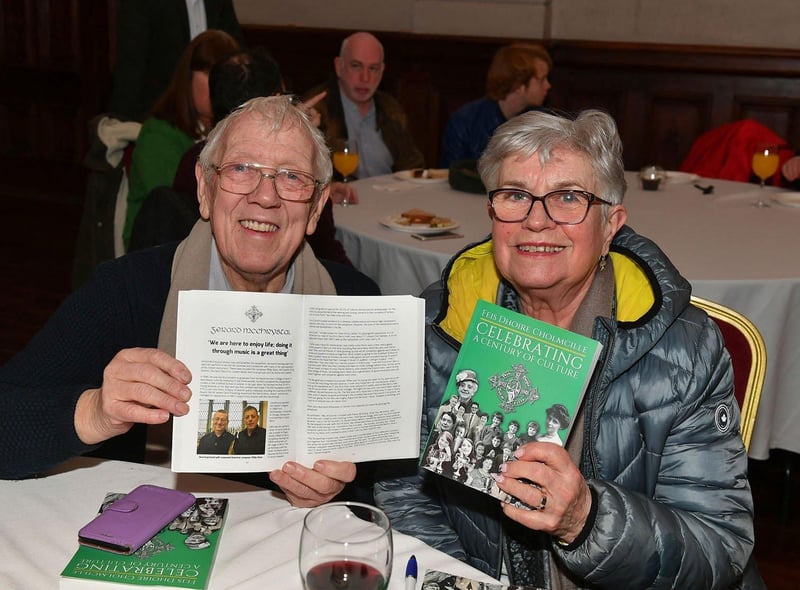 Blaithnaid Biddle, Sandra Biddle, Gay Durkan and Mary Durkan pictured at the book launch of Eamon Sweeney ‘s ‘Feis Dhoire Cholmcille: Celebrating a Century of Culture’ held in St Columb’s Hall on Tuesday evening. Photo: George Sweeney. DER2308GS – 76