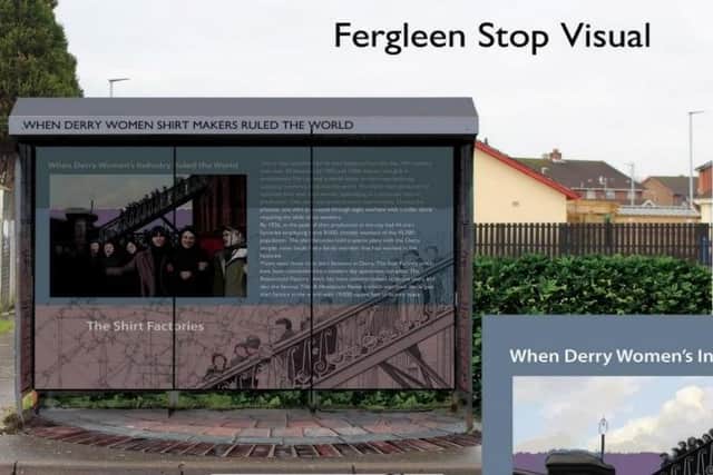 The Factory Girls bus stop at Fergleen Park.