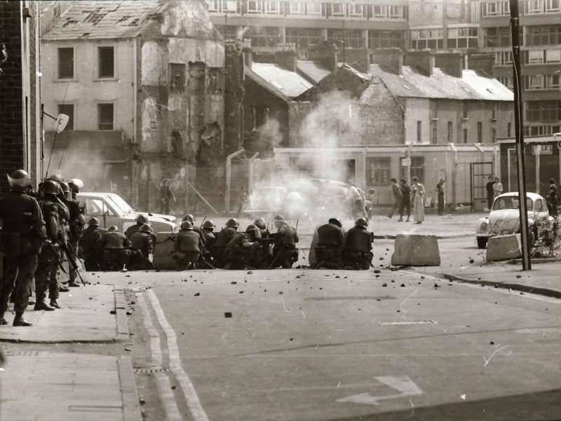 Trouble flares in Derry during the marching season in August 1975.