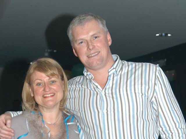 Enjoying the New Year's Eve Party at the Tower Hotel on December 31 2004.