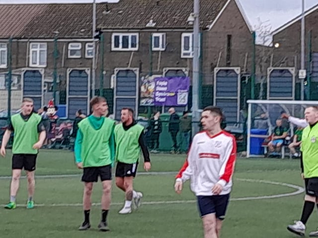 Footballers and supporters at the Galliagh Community Response (GCR) Memorial Cup in memory of Bronagh McLaughlin and Caitlin McLaughlin last Saturday.