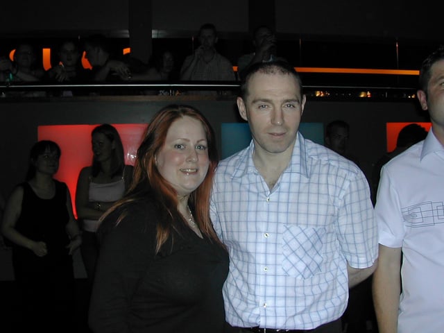 Having the craic in Downey's in August 2003