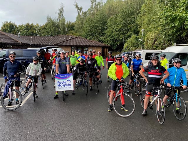 Cyclists pictured at Foyle Hopsice aheadof the iconic Annual Border Trek Charity Cycle Challenge. Organised by James O’Hara & Sons and the Cycle Challenge Committee, the two-day cycle will take place between Saturday, September 14, and Sunday, September 15 and the event will start and finish at Foyle Hospice.