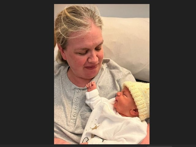 Baby boy Quigley with mum Shauna and partner to Felix from Roslea born at the SWAH on New Year's Eve at 10:26 weighing 7lbs 4.5oz