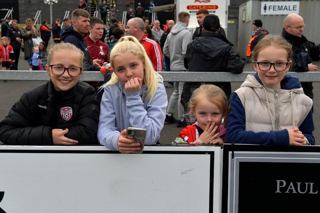 Young Derry City fans in the Brandywell for the game against UCD on Friday evening last. Photo: George Sweeney.  DER2320GS – 124