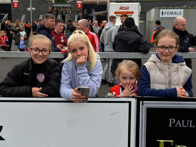 Young Derry City fans in the Brandywell for the game against UCD on Friday evening last. Photo: George Sweeney.  DER2320GS – 124