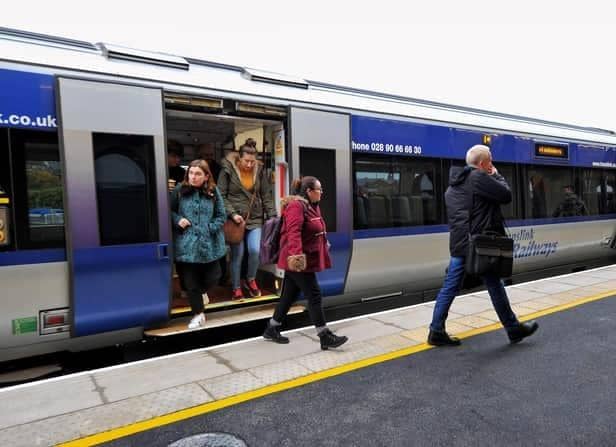 Passengers disembarking at the rail terminus in Derry. (File picture)