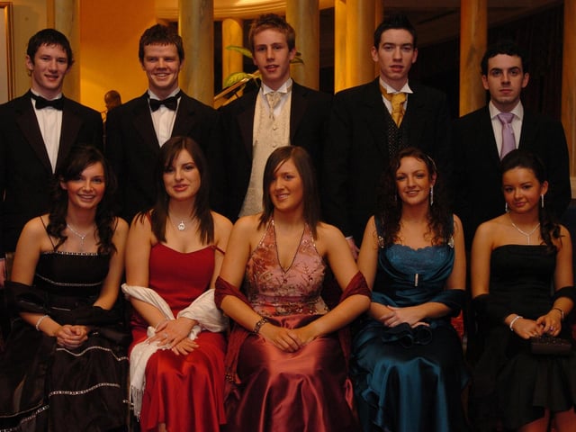 Rachael Fahy, Eilis Coyle, Marie Therese Hall, Jill Huey, and Aileen Donohoe. Standing, from left, Ronan Murray, Peter Moore, James Brennan, Christy O'Donnell, and John Kelly. (1502PG08) : .