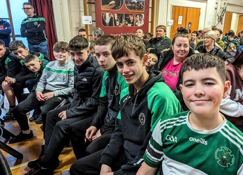 These young Na Magha players are waiting patiently for the beginning of the annual underage awards night.