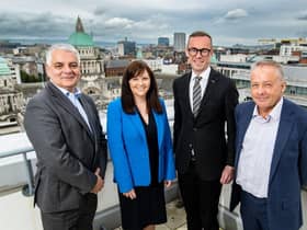 Pictured (L-R) are Mel Chittock, Interim CEO, Invest NI; Judith Savage, Consulting Partner, EY; Rob Heron, Managing Partner, EY; Mike Brennan, Permanent Secretary, Department for the Economy.
