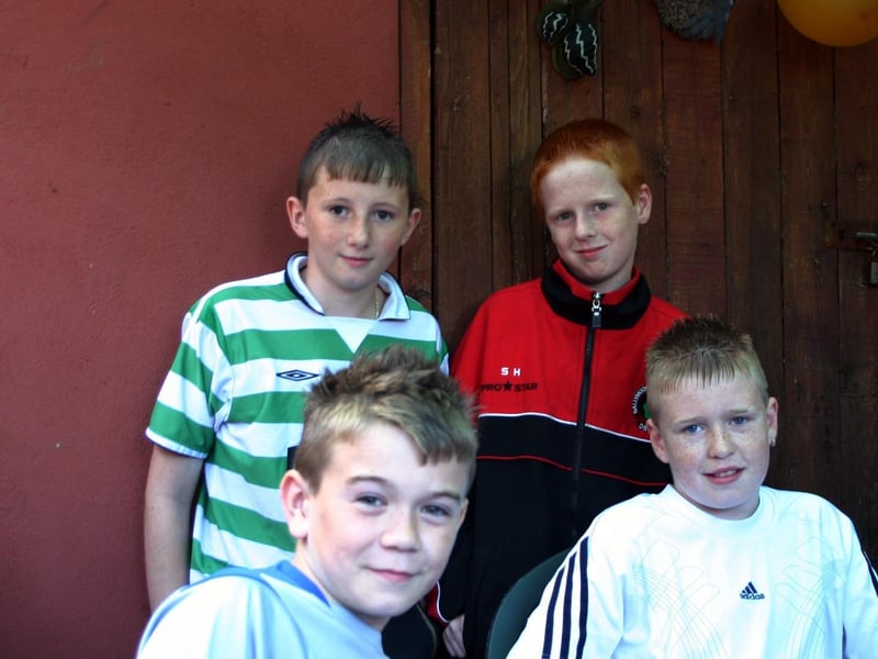 Having a good time at the party are Adrian, Sean, Joseph and Eddie. 7430/dd : .