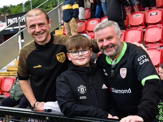 Fans pictured in the Mark Farren Stand before Friday's game.