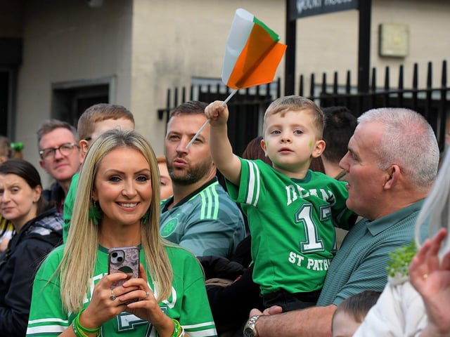 Watching the St Patrick’s Day parade. Photo: George Sweeney.