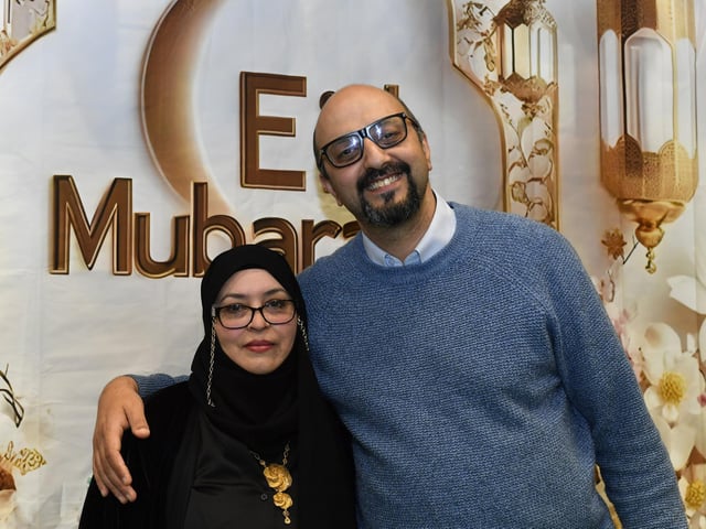 Dr Ziad Abdelrahman and Mrs Mina Lahna at the North West Islamic Association’s celebration of Eid Mubarak held in Templemore Sport’s Complex.  Photo: George Sweeney
