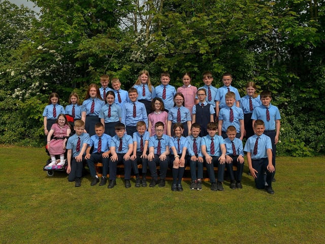 Mrs Miller’s P7 leavers class at St Eithne’s Primary School.  Photo: George Sweeney.  DER2320GS – 68