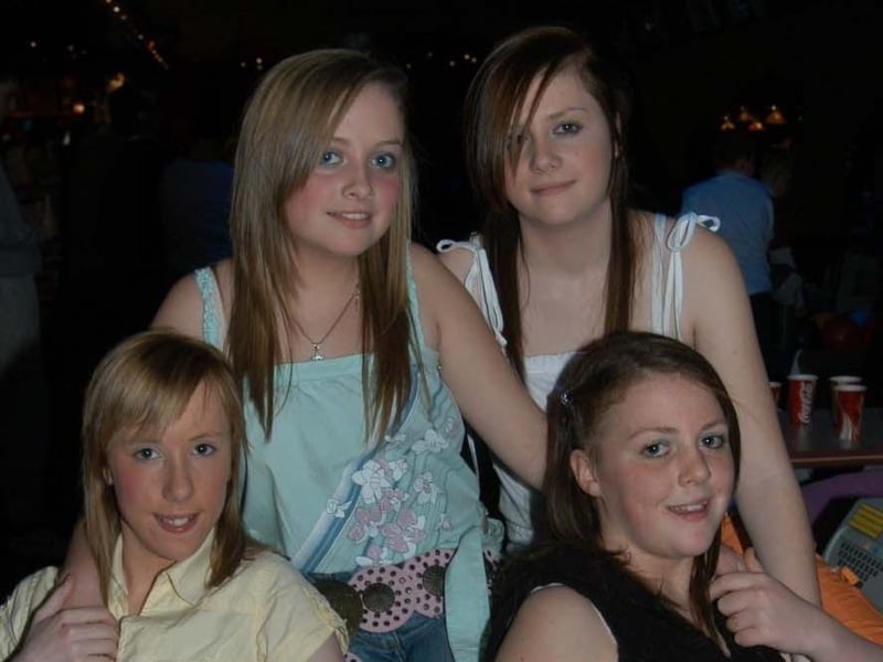 Bronagh celebrating her birthday in the bowling alley with friends.