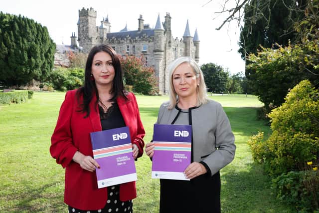 First Minister Michelle O'Neill and Deputy First Minister Emma Little Pengelly launching the new strategy.