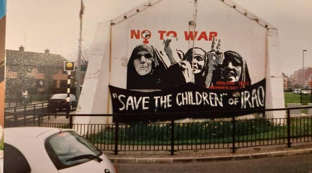 One of the murals painted on Free Derry Wall in protest at the Iraq War. (Picture by Frankie McMenamin)