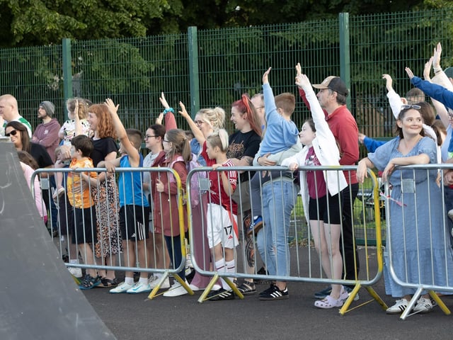 A section of the crowd being entertained by the stunts of the BMX Riders on Friday at Bull Park. (Photos: Jim McCafferty Photography) : .