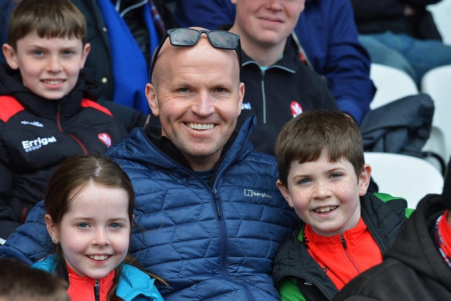 Fans in Celtic Park on Sunday afternoon for Derry's National football League game against Mayo. Photo: George Sweeney