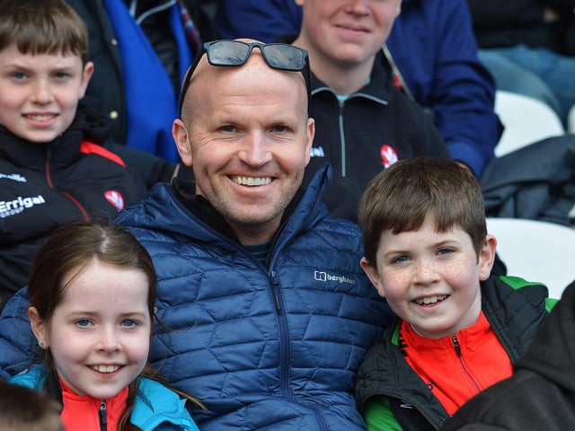 Fans in Celtic Park on Sunday afternoon for Derry's National football League game against Mayo. Photo: George Sweeney