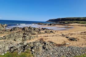 Beach of coves: Tremone Bay in north Donegal.