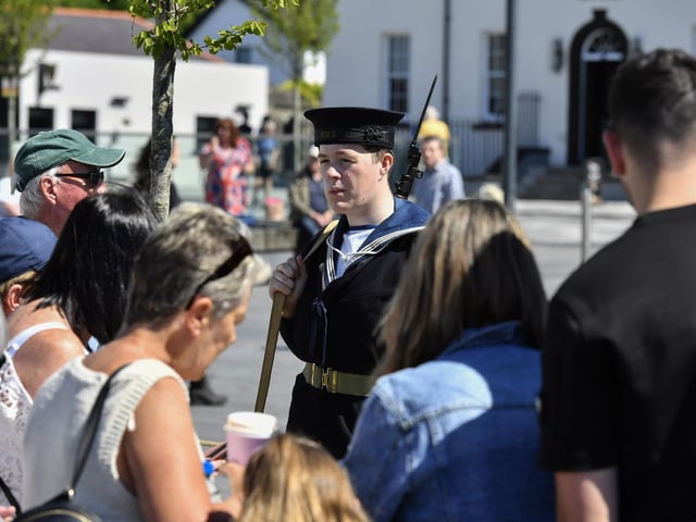 WWII military enthusiasts and collectors gathered in Ebrington square on Saturday to commemorate BOA80 . Photo: George Sweeney