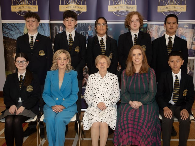 Year 10 Pupil of the Year nominees pictured with Mrs Léan McShane (Senior Teacher), Dr Marie Ferris (Principal) and Mrs Nora Dobbins (Senior Teacher). (Photos: Jim McCafferty Photography)