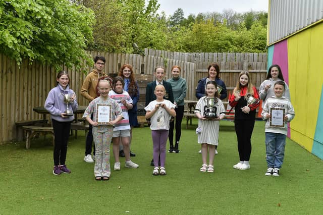 CCÉ Baile na gCailleach members who were winners at the recent Feis Dhoire Cholmcille. Photo: George Sweeney