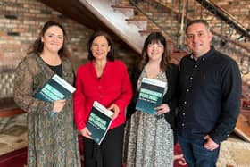 L-R The Moor candidate Aisling Hutton ,Sinn Féin President Mary Lou McDonald , candidate Emma McGinley and candidate Christopher Jackson.
