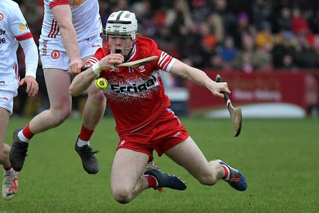 Full forward Cahal Murray was superb in Derry's victory over Donegal in Letterkenny on Saturday. Photo: George Sweeney