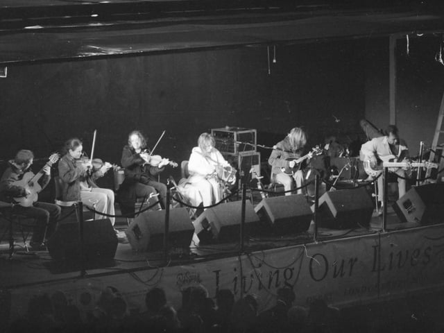 Derry folk all dressed up and partying like it was 1999 on Hallowe'en.