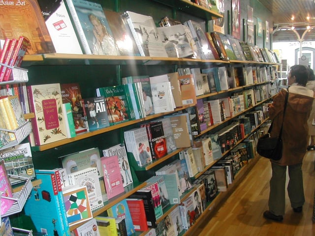 Browsing the shelves of Bookworm in 2004.
