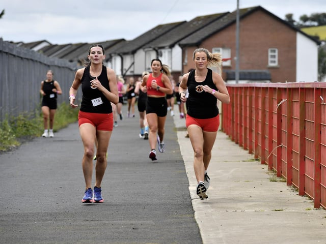 Competitors in the Maiden City Hyrox IV held at Sean Dolans GAC. Photograph: George Sweeney