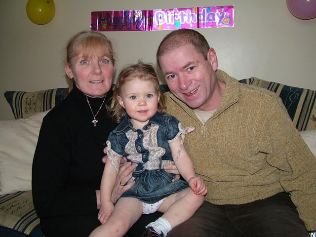 DSCF5430
Birthday Girl Abbie pictured with her Grany Teresa and her Granda Georgie McLaughlin. : Parties and celebrations March 2006: Abbie McLaughlin.