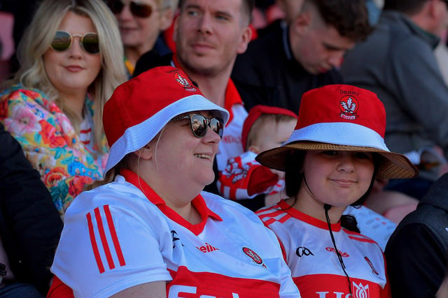 Derry fans at the game against Donegal. Photo: George Sweeney
