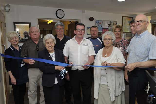 2016: Pictured at the relaunch of the Carnhill Resource Centre back in 2016 wre (L-R) Pat McGeehan, Charlie Farren, Sister Anna Doherty, Thomas McNulty, Matt McPhillips, John Hegarty, Mary Bradley, Liz Bonhan, Joe Bradley and Joe Martin. DER2216GS002