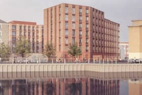 A CGI impression of how the student development will look from the River Foyle.