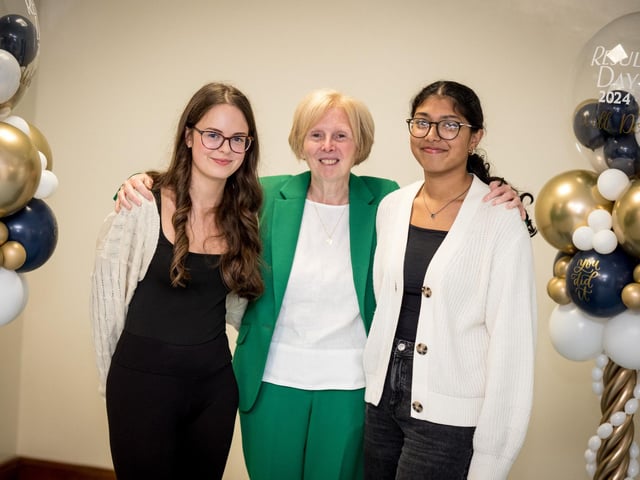 Dr Marie Ferris (Principal) with Aoife Gallagher and Ann Mary Joseph.