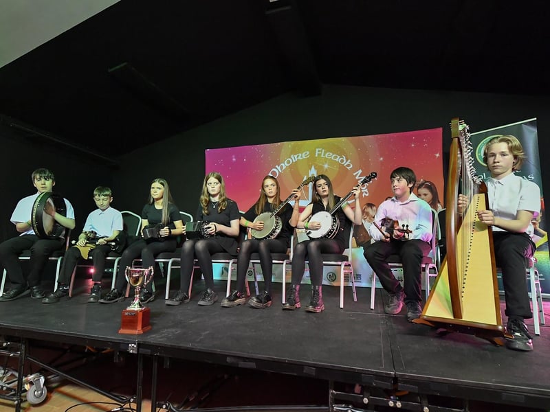 Craobh Doire taking part in the Fleadh Mhór Dhoíre Céili Bands competition held in Studio 2. Photo: George Sweeney