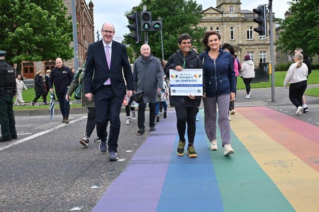 Fatima joined a walk across the Peace Bridge to Ebrington, returning to Guildhall Square accompanied by HSC NI Foster carers and their families, to promote the importance of foster care within the Western Trust area.