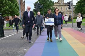 Fatima joined a walk across the Peace Bridge to Ebrington, returning to Guildhall Square accompanied by HSC NI Foster carers and their families, to promote the importance of foster care within the Western Trust area.