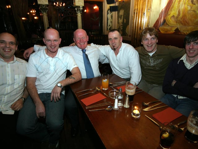 Noel McDAid, Jimmy McGuinness, Martin McElhinney, Seamus Anderson, Reggie McGuinness, Paul Heaney 0147JML  : Parties and celebrations January 2006: Martin McElhinney.