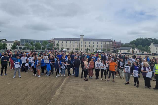 The Day of Action demonstration at Ebrington