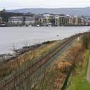 Greenway and rail track in Derry's Waterside area.