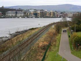 Greenway and rail track in Derry's Waterside area.