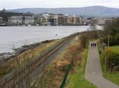 Greenway and rail track in Derry's Waterside area.