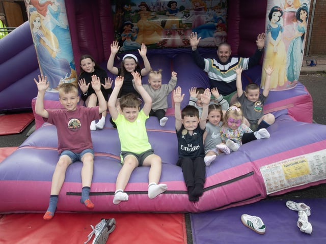 Fun and games for these group at the Feile '25s Party in the Park (Big Bog BBQ) in Pilot's Row on Saturday. (Photos: Jim McCafferty Photography) : .