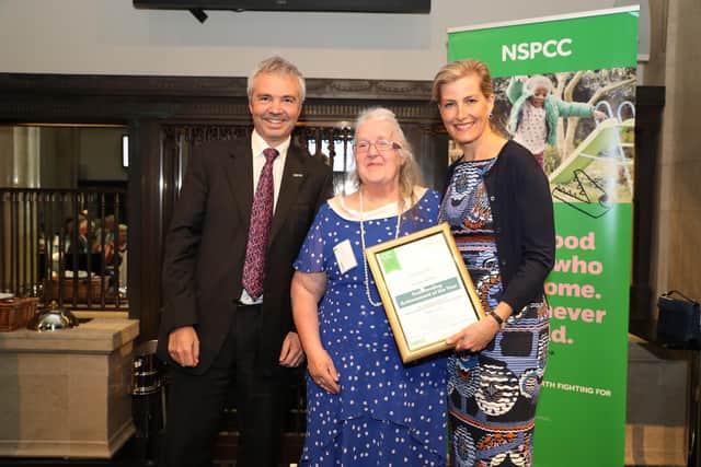 Fiona with Sir Peter Wanless CEO NSPCC and The Duchess of Edinburgh